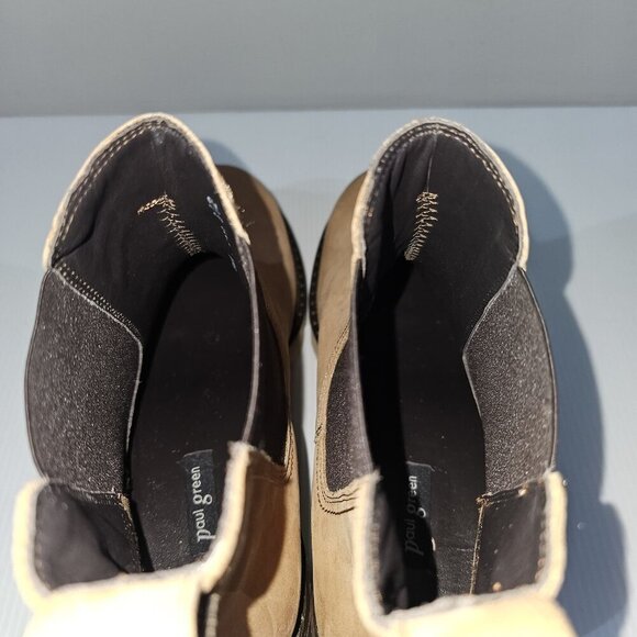 NEW Paul Green Shasta Ankle Bootie  UK Size 7 Sahara Tan Nubuck Pull On Chelsea - Picture 9 of 13